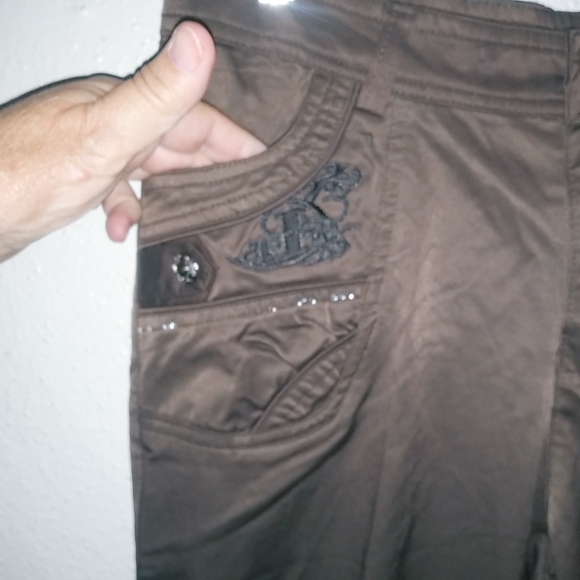 Red & Black 32x31 High Waisted Brown Rip Stop Pants - Picture 7 of 9